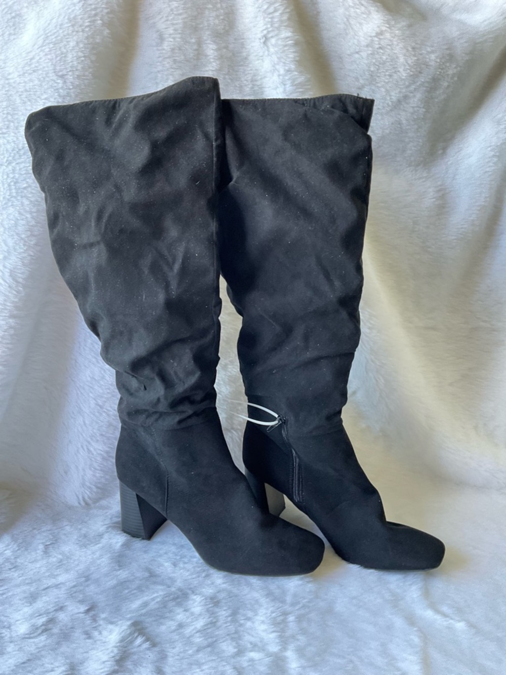 Sugar Knee High Suede Slouch Boots